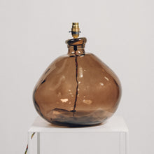 Load image into Gallery viewer, Large Smoke Grey Recycled Glass Lamp - with any Crawia, Heli or retro lampshade
