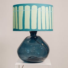 Load image into Gallery viewer, Large Blue Recycled Glass Lamp - with any Crawia, Heli or retro lampshade
