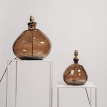 Load image into Gallery viewer, Large Smoke Grey Recycled Glass Lamp - with any Crawia, Heli or retro lampshade