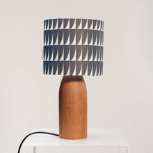 Load image into Gallery viewer, Dark Wood Lamp Base - with one of 4 Heli pattern lampshades