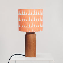 Load image into Gallery viewer, Dark Wood Lamp Base - with one of 4 Heli pattern lampshades