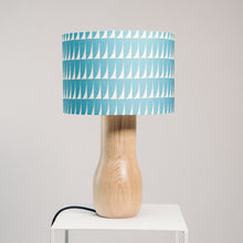 Load image into Gallery viewer, Light Wood Lamp Base - with one of 4 Heli pattern lampshades
