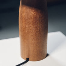 Load image into Gallery viewer, Dark Wood Lamp Base - with custom old map lampshade