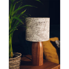 Load image into Gallery viewer, Dark Wood Lamp Base - with custom old map lampshade