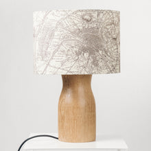 Load image into Gallery viewer, Oak Wood Lamp Base - with custom old map lampshade
