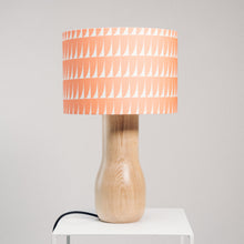 Load image into Gallery viewer, Light Wood Lamp Base - with one of 4 Heli pattern lampshades

