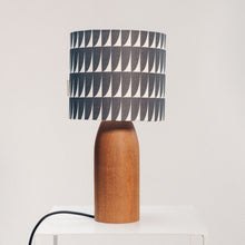 Load image into Gallery viewer, Dark Wood Lamp Base - with one of 4 Heli pattern lampshades
